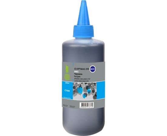  Чернила Cactus CS-EPT6642-250 T6642 голубой 250мл для Epson L100/L110/L120/L132/L200/L210/L222/L300/L312/L350/L355/L362/L366/L456/L550/L555/L566/L1300 