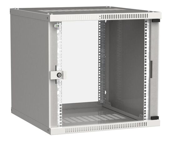  Шкаф коммутационный ITK Linea WE (LWE3-09U64-GF) настенный 9U 600x450мм пер.дв.стекл серый сталь 