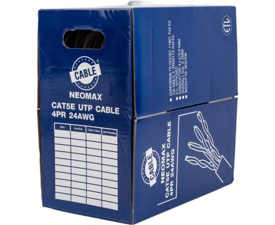  Витая пара NEOMAX NM10101 U/UTP cat.5e 4 пары (305 м) 0.51 мм (24 AWG) Медь PVC jacket 