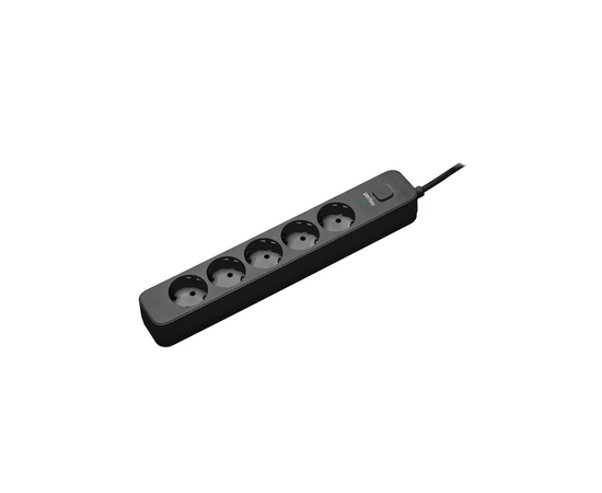  Сетевой фильт Perfeoр "POWER STREAM", 2500W, 5,0м, 5 розеток, черный. 