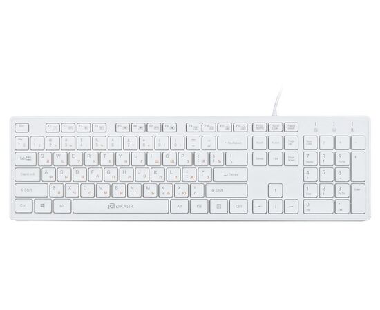  Клавиатура Oklick 500M белый USB slim Multimedia 