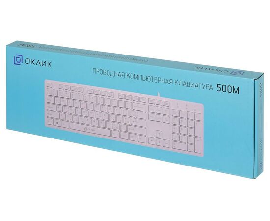  Клавиатура Oklick 500M белый USB slim Multimedia 