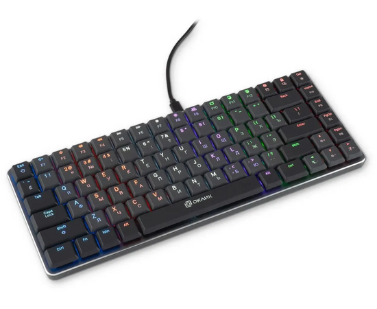  Клавиатура OKLICK K615X (1934413) механическая черный/серебристый USB Multimedia for gamer LED 