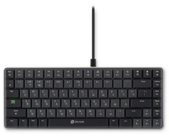  Клавиатура OKLICK K615X (1934413) механическая черный/серебристый USB Multimedia for gamer LED 