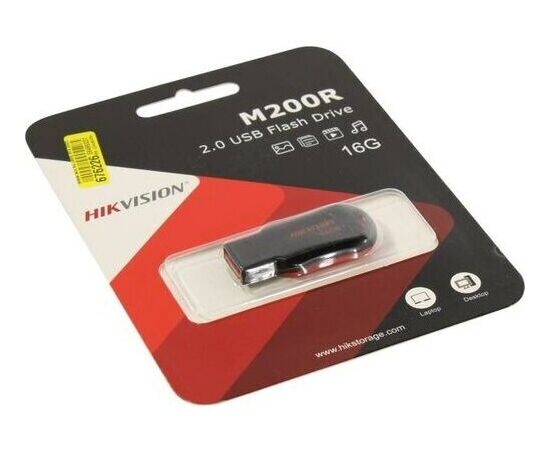  USB-флешка HIKVision M200R (HS-USB-M200R 16G) 16GB USB 2.0, Черный/Красный 