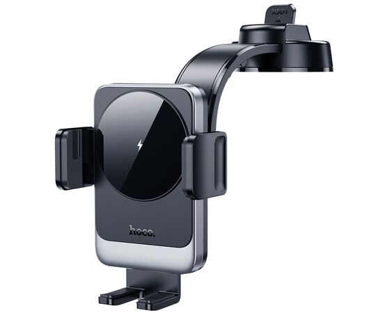  Автомобильный держатель HOCO HW14 Speed wireless fast charging car holder(center console) (черный, металик, серый) 
