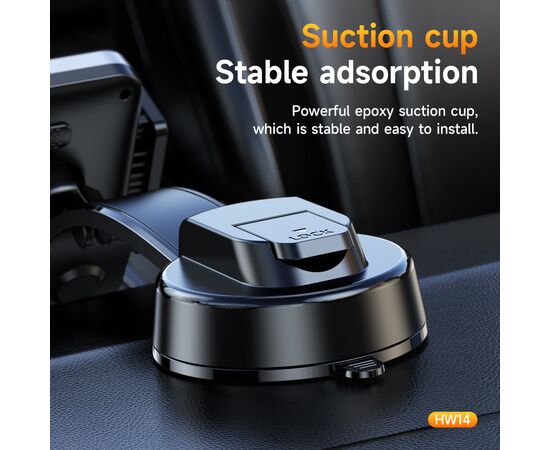  Автомобильный держатель HOCO HW14 Speed wireless fast charging car holder(center console) (черный, металик, серый) 