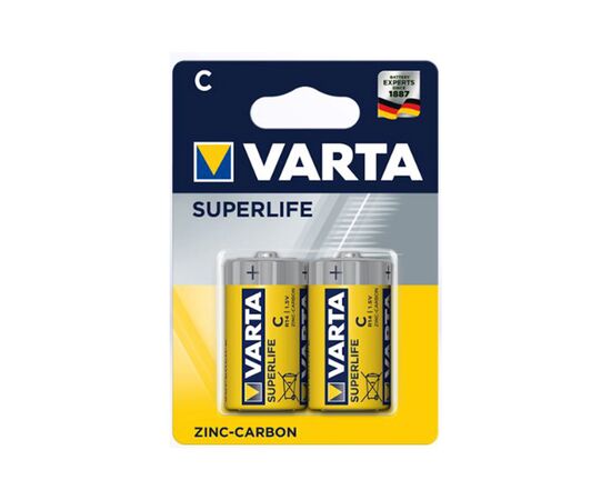  Батарейка Varta SUPERLIFE R14 C BL2 Heavy Duty 1.5V (2014) (2/24/120) 