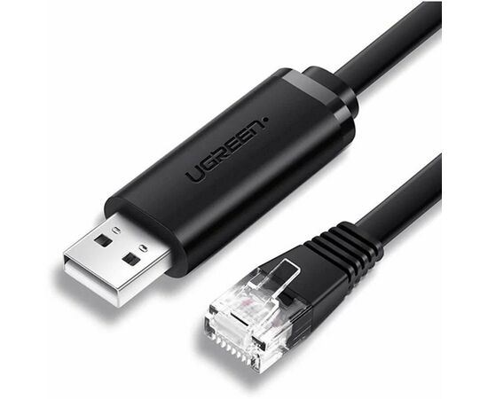  Кабель UGREEN CM204 50773 USB-A to RJ45 Console Cable 1.5m Black 