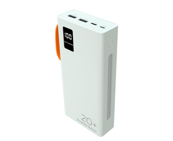  Внешний аккумулятор 20000mAh 2USB 2.1A More choice PB22-20 с кабелем (White) 