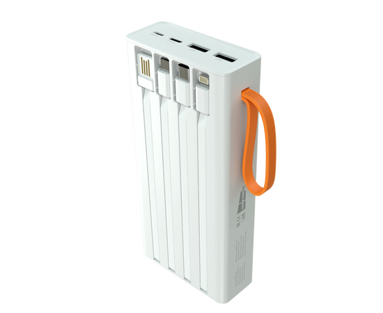  Внешний аккумулятор 20000mAh 2USB 2.1A More choice PB22-20 с кабелем (White) 