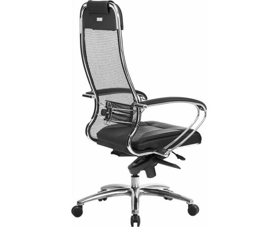  Кресло МЕТТА Samurai SL-1.041 (z311581288) на колесиках, сетка/кожа, черный 