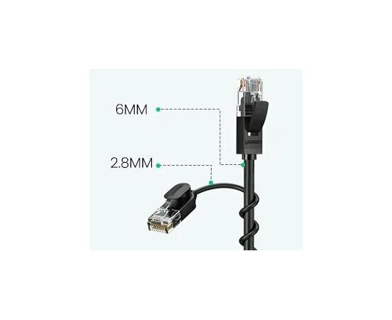  Кабель UGREEN NW122 70334 CAT 6A Pure Copper Ethernet Cable OD2.8 2m Black 