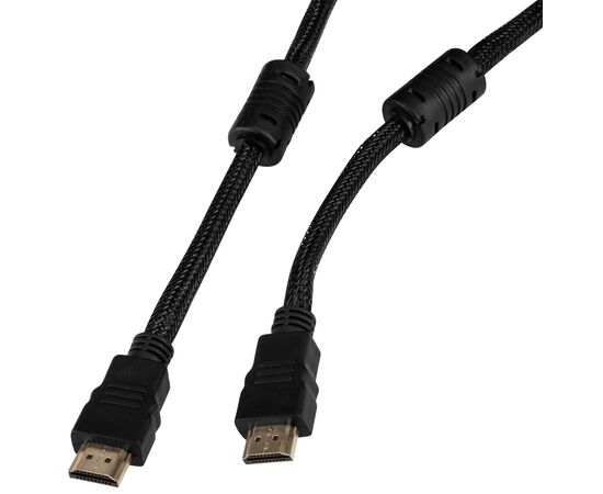  Кабель аудио-видео Buro HDMI (m)/HDMI (m) 5м. феррит.кольца Позолоченные контакты черный (HDMI-V1.4-5MC) 
