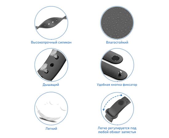  Ремешок силиконовый Great Case Sport для Xiaomi Mi Band 3/4, 250мм, на кнопке, темно-синий (1) 