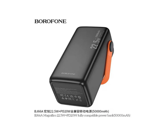  Аккумулятор внешний резервный BOROFONE BJ66A Magnifico 22.5W+PD20W fully compatible power bank(50000mAh) (черный) 