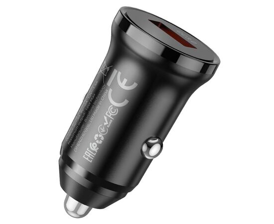  Блок питания автомобильный 1 USB Borofone BZ18, QC3.0, кабель микро USB, цвет: чёрный (1/210) 