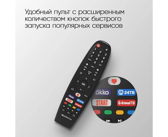 55” Телевизор TopDevice TDTV55CS06UBK черный 3840x2160, 4K Ultra HD, 60 Гц, Wi-Fi, Smart TV, Wildred 