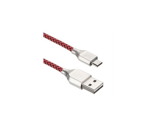  Дата-кабель ACD-Titan (ACD-U927-M1R) Micro нейлон 1м красно-черный 