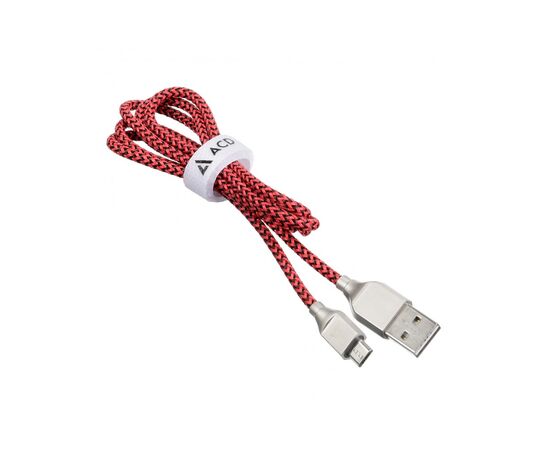  Дата-кабель ACD-Titan (ACD-U927-M1R) Micro нейлон 1м красно-черный 