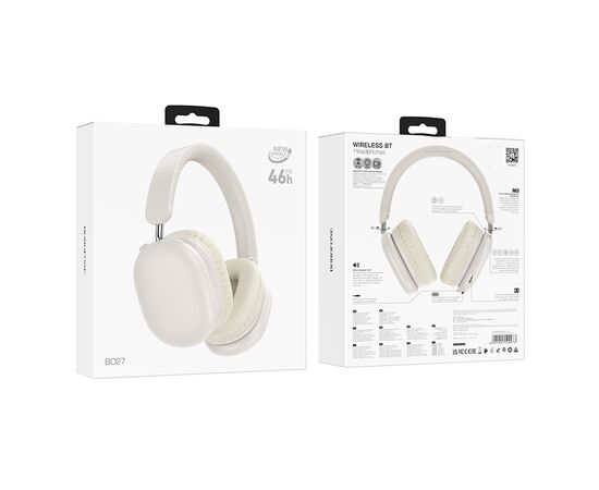  Bluetooth-наушники полноразмерные Bluetooth 5.3 400mah Borofone BO27 (Milky White) 