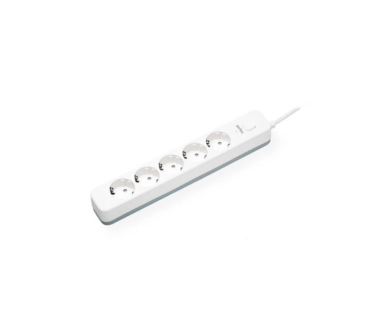  Сетевой фильтр Perfeo "POWER STREAM", 2500W, 1,5м, 5 розеток, белый. 