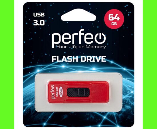  Флешка Perfeo USB 3.0 64GB S05 красная 