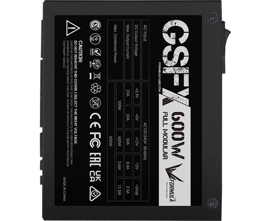  Блок питания Formula GSFX-600, SFX 600W 80+ gold (20+4pin) APFC 80mm fan 6xSATA Cab Manag RTL 