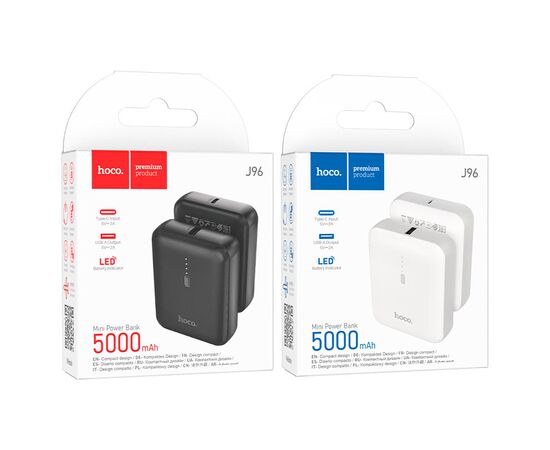  Аккумулятор внешний HOCO J96 Strider, 5000mAh, цвет: чёрный (1/111) 