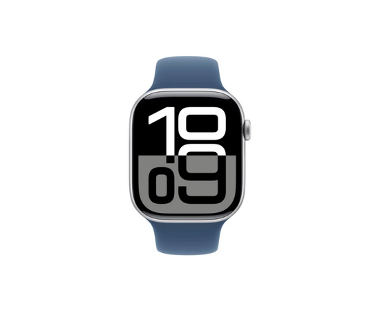  Smart-часы Apple Watch Series 10 (MWWL3LW/A) 46мм 2.1" OLED корп.серебристый Sport Band рем.синий разм.брасл. 140-190мм 