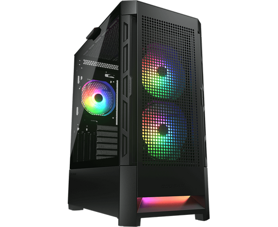  Корпус Cougar Airface RGB Black, 2х140mm + 1x120mm ARGB Fan, ARGB Fan Hub, без БП, черный, ATX 