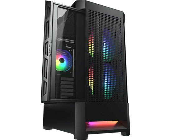  Корпус Cougar Airface RGB Black, 2х140mm + 1x120mm ARGB Fan, ARGB Fan Hub, без БП, черный, ATX 